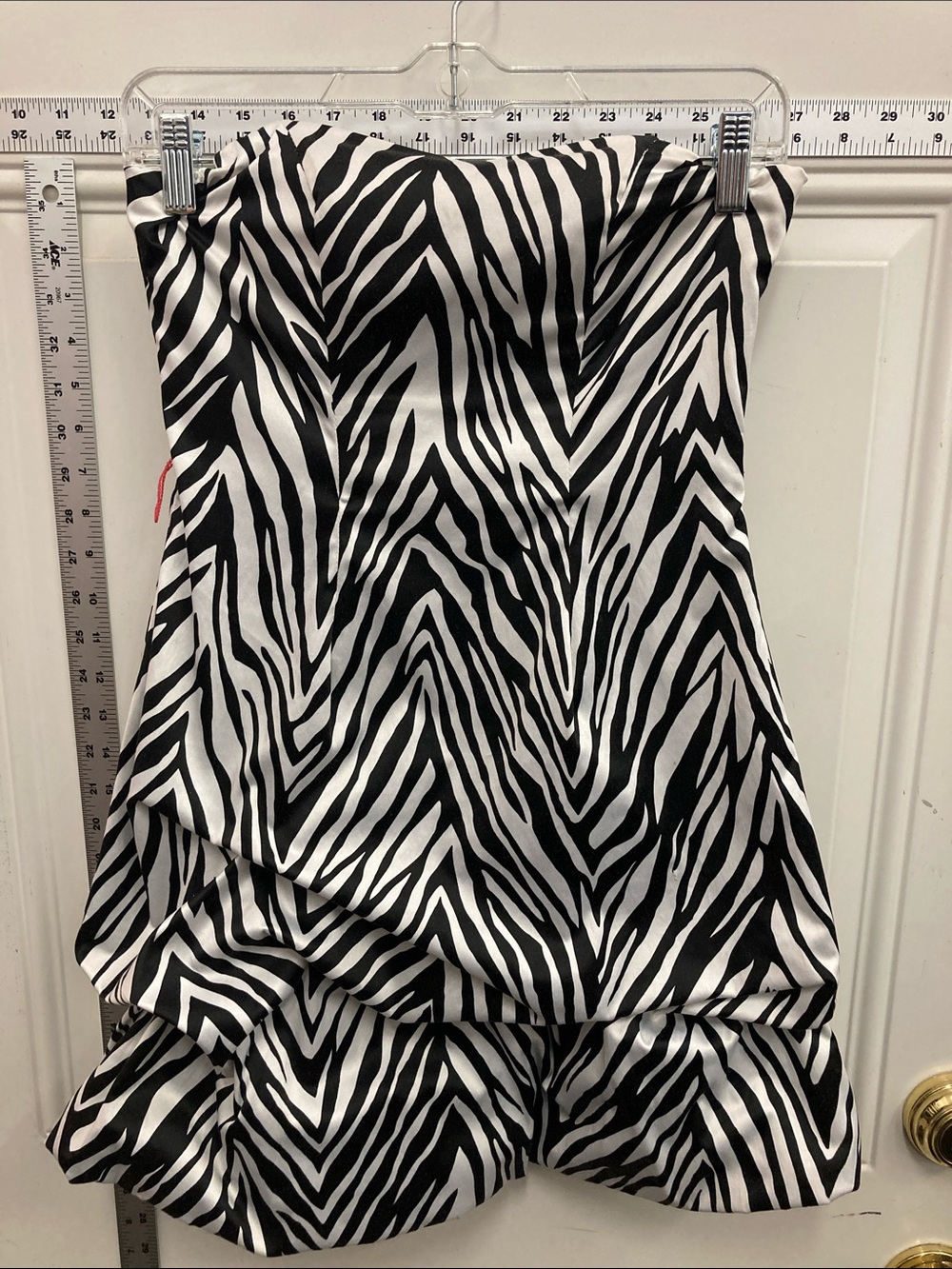 Wish Black & White Zebra Strapless Mini Dress - Pre-loved <3